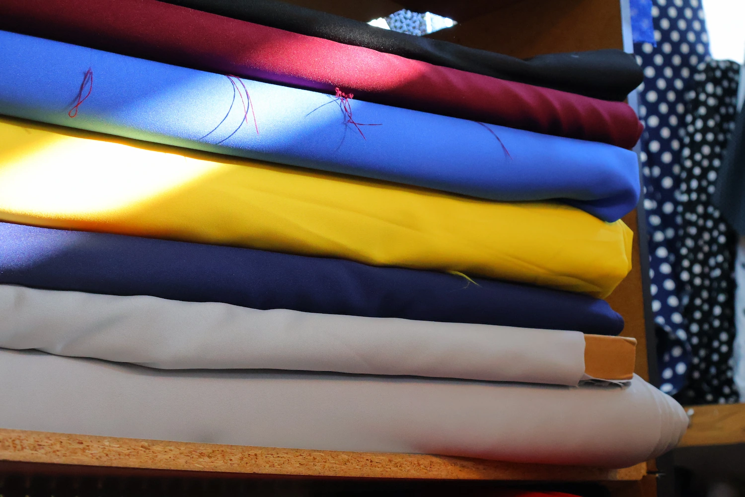 High-quality polyester blend fabric with smooth finish available in 50 and 60 inch widths perfect for versatile projects